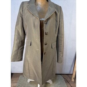 Women's Ann Taylor Medium Blazer Jacket Brown Beige Pattern Size M